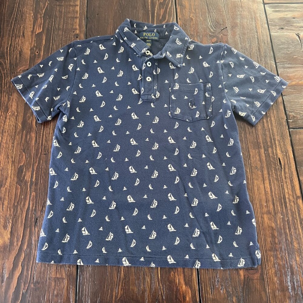 Polo Ralph Lauren Boys LOT Medium Short Sleeve Summer Nautical Pony Shirt - Picture 3 of 14